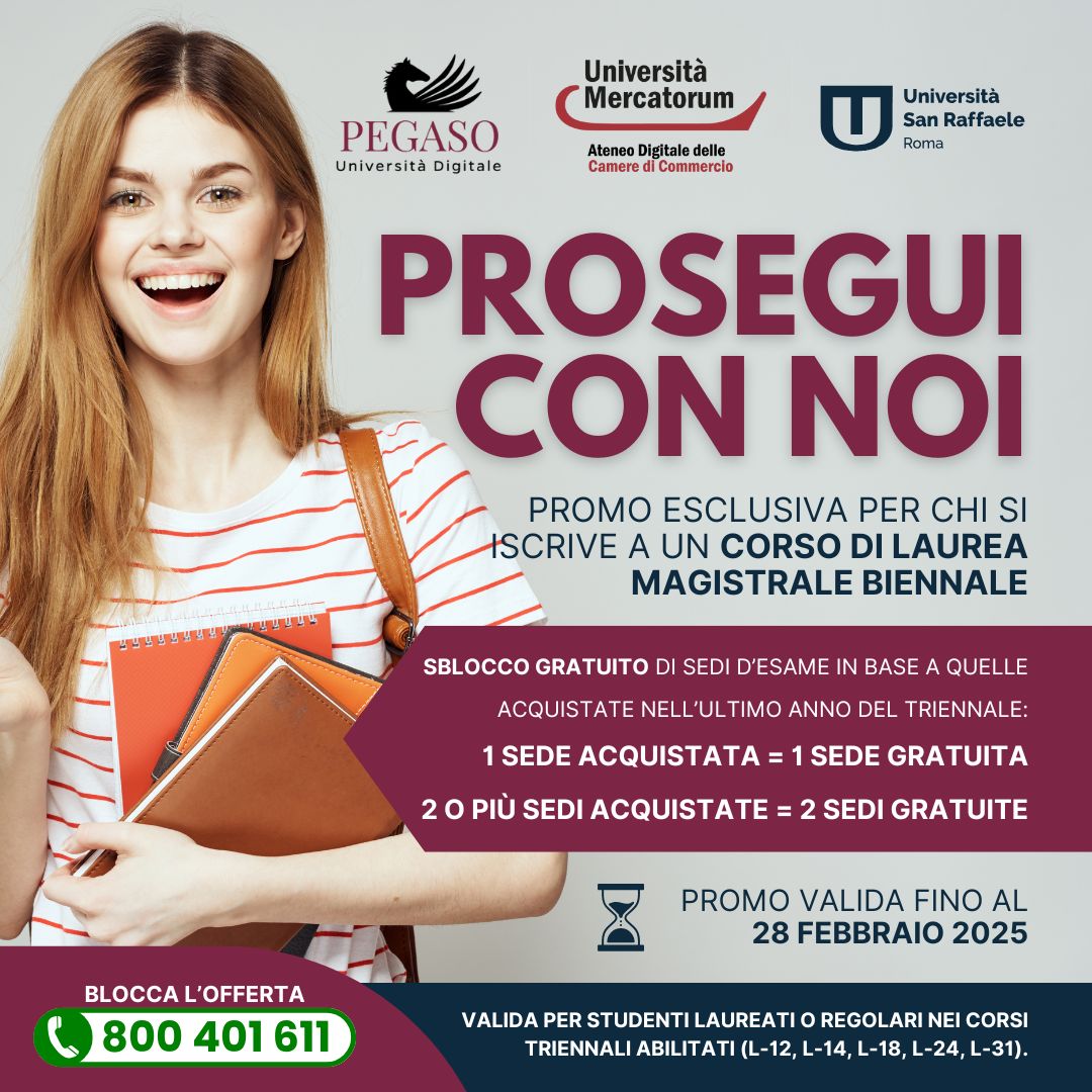 Al momento stai visualizzando Prosegui con Noi UniPegaso: La Promo per i Corsi di Laurea Magistrale