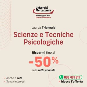 Scopri di più sull'articolo Corso di Laurea Online in Scienze e Tecniche Psicologiche L-24 Università Mercatorum