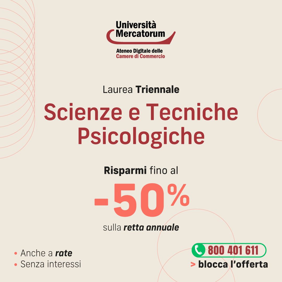 Al momento stai visualizzando Corso di Laurea Online in Scienze e Tecniche Psicologiche L-24 Università Mercatorum