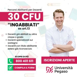 Scopri di più sull'articolo Percorsi per “Ingabbiati” 30 CFU – Abilitazione insegnanti ex Art.13