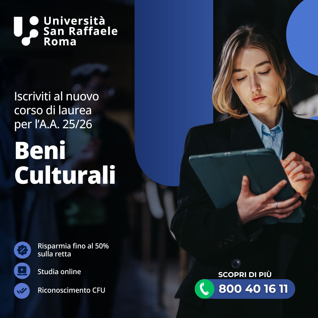 Al momento stai visualizzando Nuovo Corso di Laurea Triennale Online in Beni Culturali – Patrimonio Culturale in Era Digitale (L-1) A.A. 2025/2026