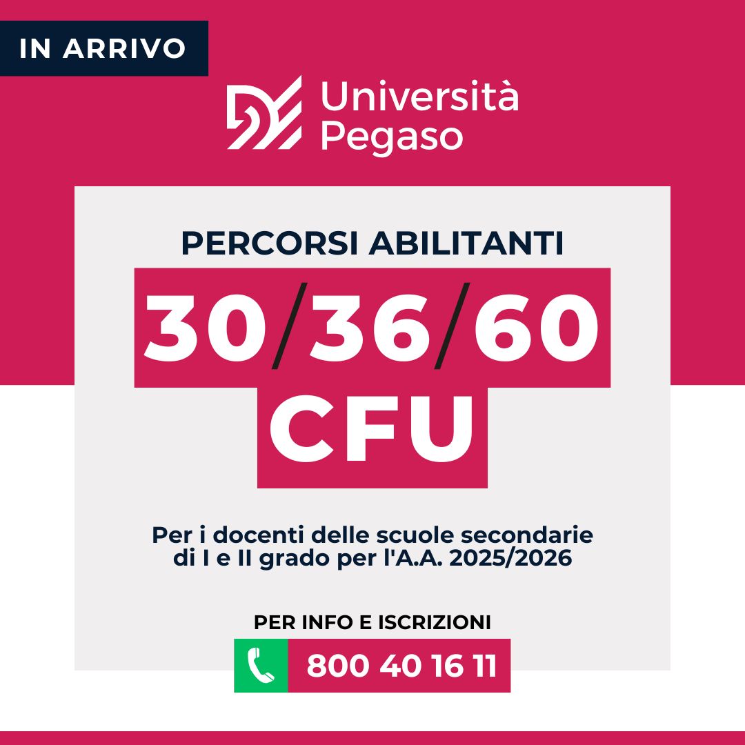 Al momento stai visualizzando Percorsi Abilitanti 2025/26: in arrivo un nuovo bando con Pegaso e Mercatorum