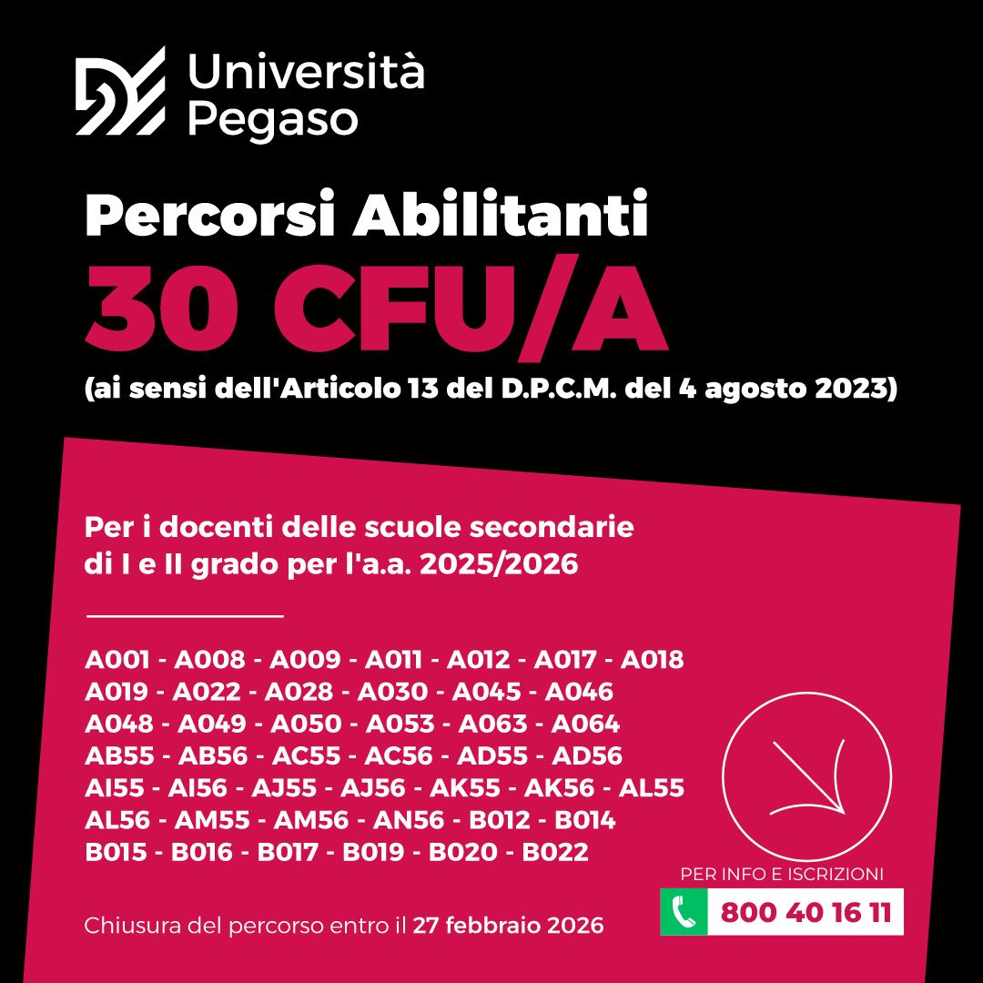 Al momento stai visualizzando Aperte le iscrizioni al VI ciclo dei Percorsi Abilitanti 30 CFU – ex Articolo 13