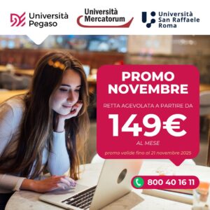 Scopri di più sull'articolo Promo Università Novembre 2025: rette agevolate Pegaso, Mercatorum e San Raffaele