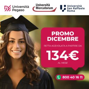 Scopri di più sull'articolo Promo Università Dicembre 2025: nuove agevolazioni per iscriversi agli Atenei Pegaso, Mercatorum e San Raffaele