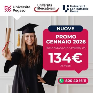 Scopri di più sull'articolo Promo Università Gennaio 2026: nuove agevolazioni per iscriversi agli Atenei Pegaso, Mercatorum e San Raffaele