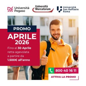 Scopri di più sull'articolo Promo Università Aprile 2026: Pegaso, Mercatorum e San Raffaele Roma prorogano le agevolazioni