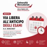 Mercatorum approva l’anticipo degli esami per l’A.A. 2026/2027