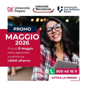 Scopri di più sull'articolo Promo Università Online Maggio 2026: agevolazioni Pegaso, Mercatorum e San Raffaele Roma