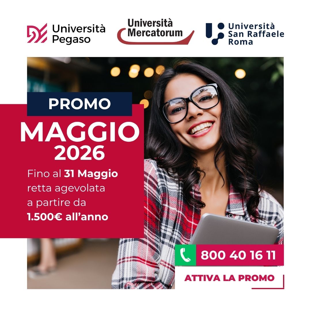 Al momento stai visualizzando Promo Università Online Maggio 2026: agevolazioni Pegaso, Mercatorum e San Raffaele Roma