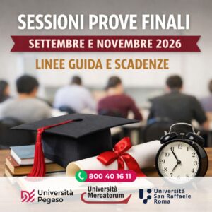 Scopri di più sull'articolo Prove finali 2026 Pegaso, Mercatorum e San Raffaele: calendario, prenotazioni e modalità